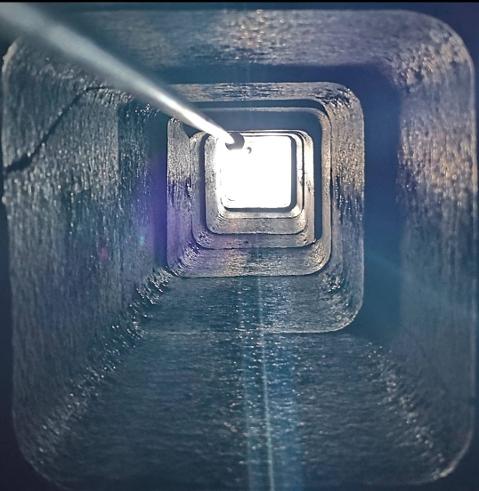 interior of chimney, deglazed